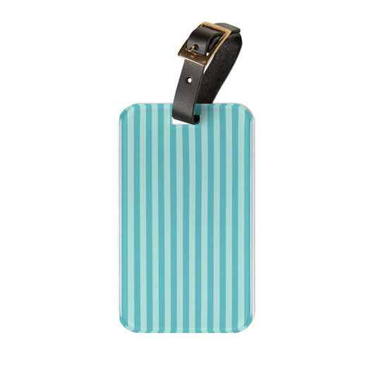 Blue Striped Luggage Tag